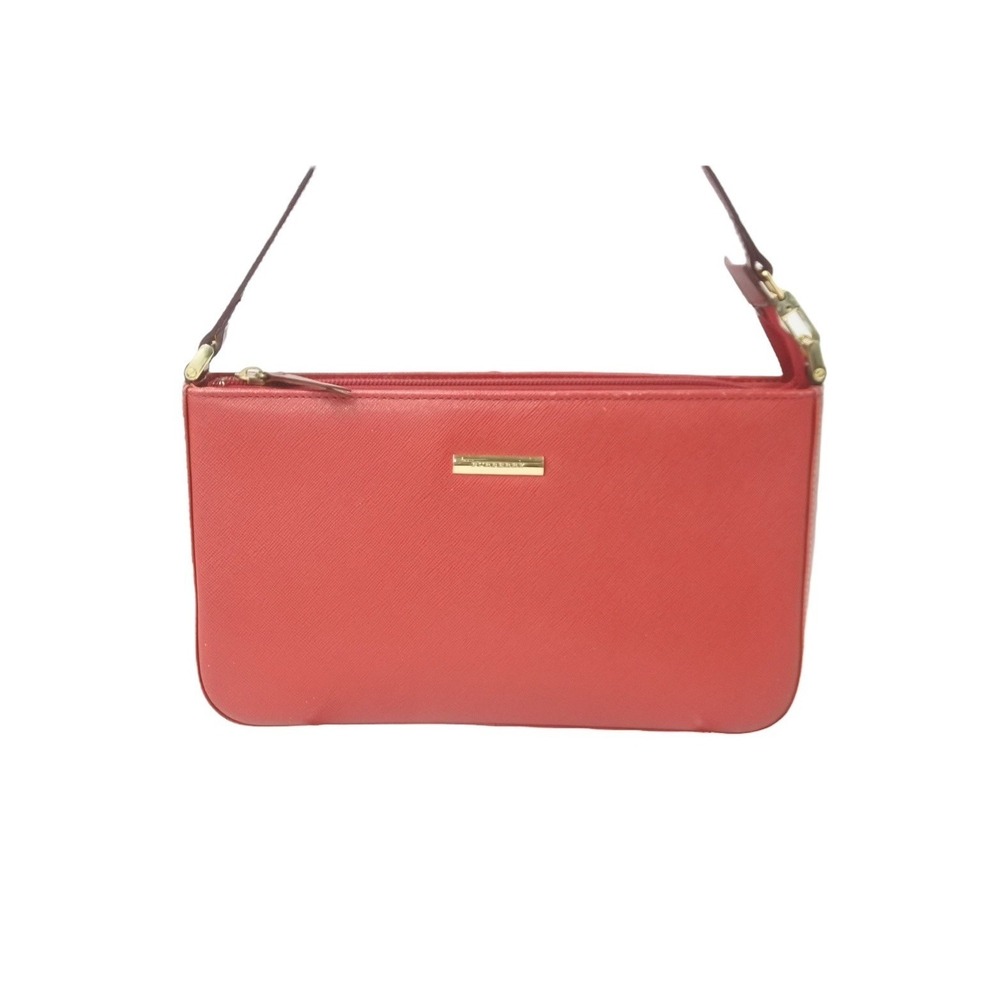 BURBERRY Nova Check shoulder bag logo red leather - Picture 2 of 9
